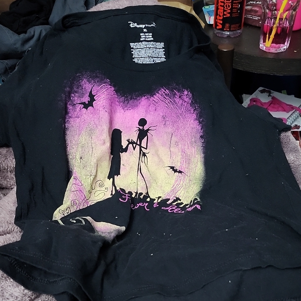 Disney Black and Purple Short Sleeve Tee with Magical Design - Picture 1 of 1